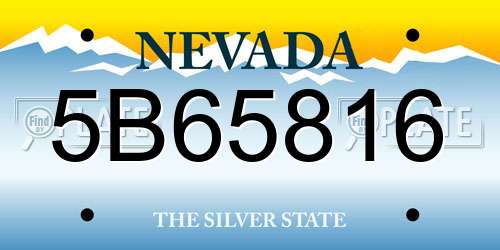 5B65816 Nevada License Plate