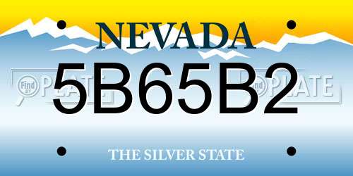 5B65B2 Nevada License Plate