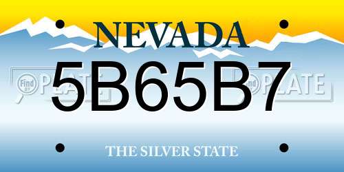 5B65B7 Nevada License Plate