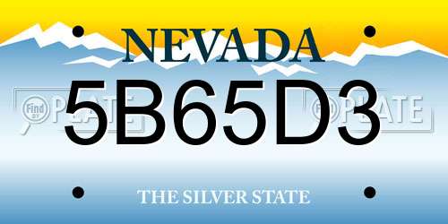 5B65D3 Nevada License Plate