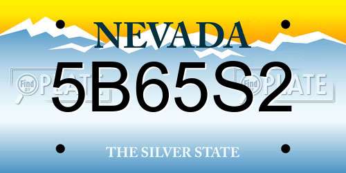 5B65S2 Nevada License Plate