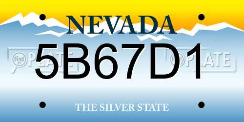 5B67D1 Nevada License Plate