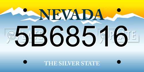 5B68516 Nevada License Plate