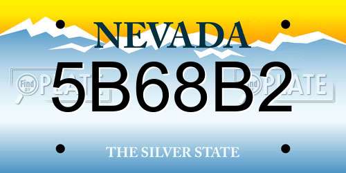 5B68B2 Nevada License Plate
