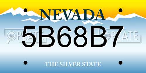 5B68B7 Nevada License Plate