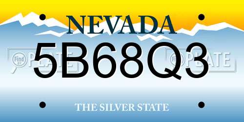 5B68Q3 Nevada License Plate