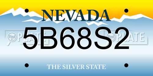 5B68S2 Nevada License Plate