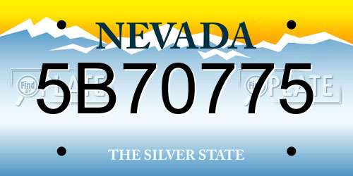 5B70775 Nevada License Plate