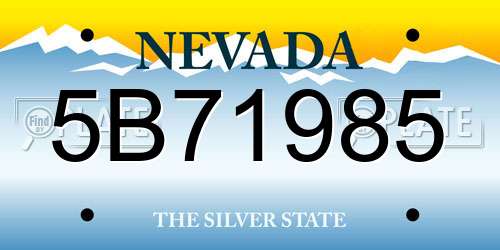 5B71985 Nevada License Plate