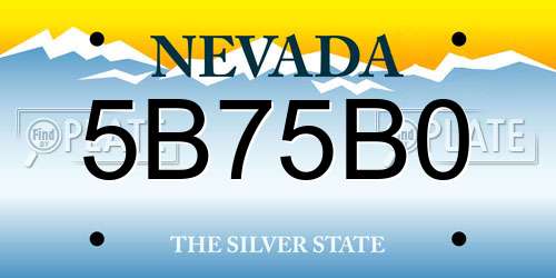 5B75B0 Nevada License Plate
