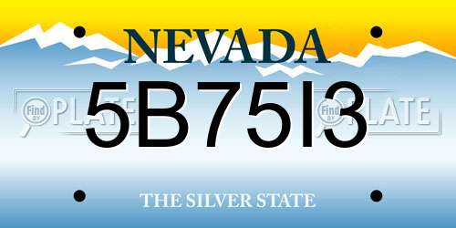 5B75I3 Nevada License Plate