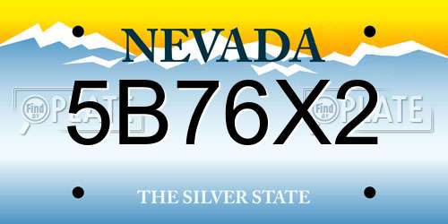 5B76X2 Nevada License Plate