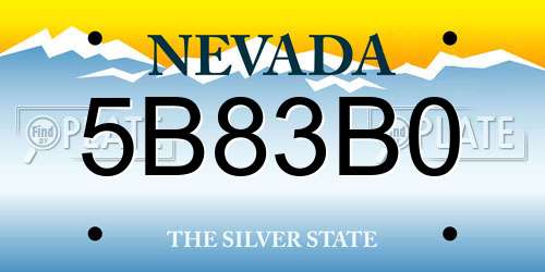 5B83B0 Nevada License Plate