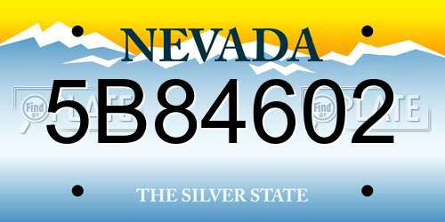 5B84602 Nevada License Plate