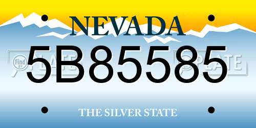5B85585 Nevada License Plate