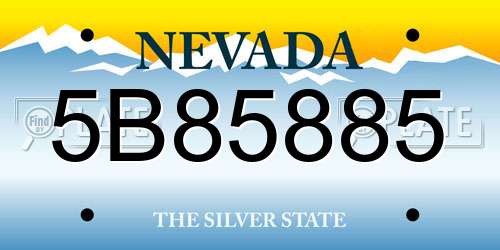 5B85885 Nevada License Plate