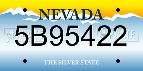 5B95422 Nevada License Plate
