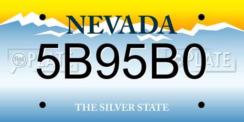 5B95B0 Nevada License Plate