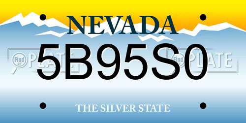 5B95S0 Nevada License Plate