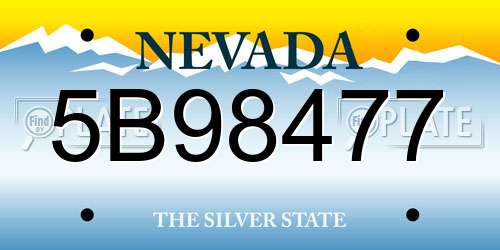 5B98477 Nevada License Plate