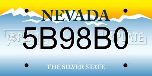 5B98B0 Nevada License Plate