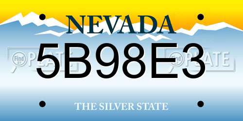 5B98E3 Nevada License Plate