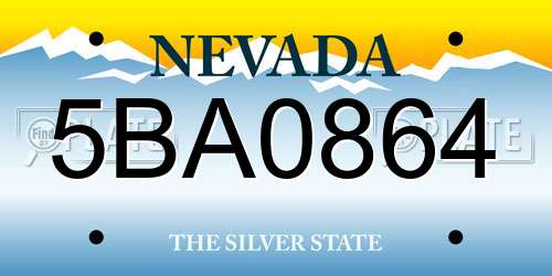 5BA0864 Nevada License Plate