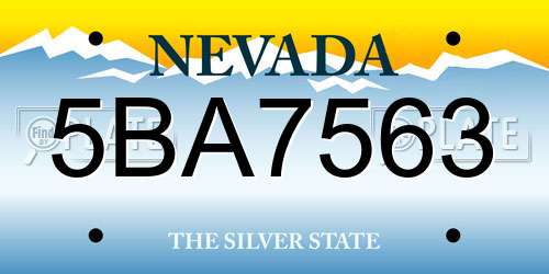 5BA7563 Nevada License Plate