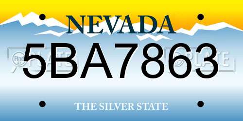 5BA7863 Nevada License Plate