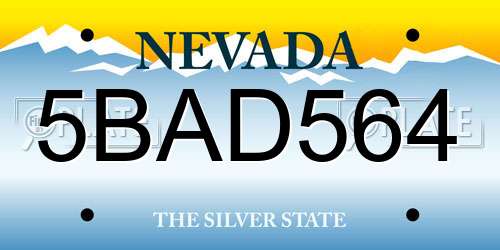 5BAD564 Nevada License Plate