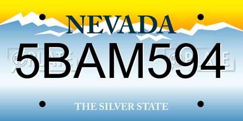 5BAM594 Nevada License Plate