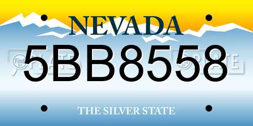 5BB8558 Nevada License Plate