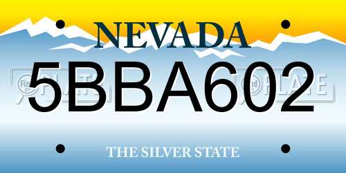 5BBA602 Nevada License Plate