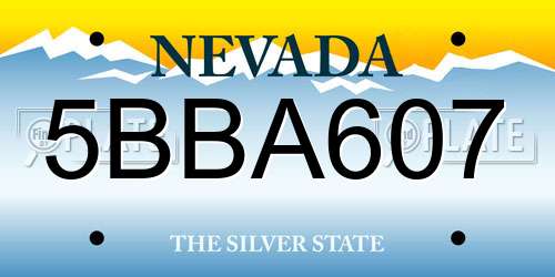 5BBA607 Nevada License Plate