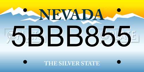 5BBB855 Nevada License Plate