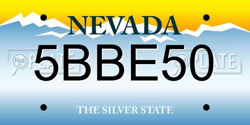 5BBE50 Nevada License Plate