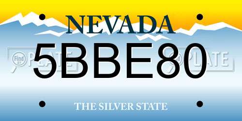 5BBE80 Nevada License Plate