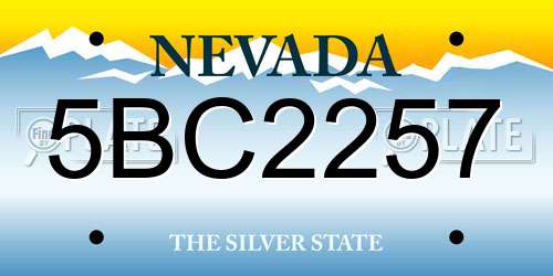 5BC2257 Nevada License Plate