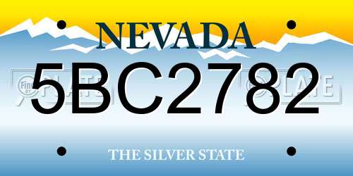5BC2782 Nevada License Plate