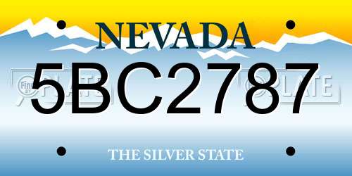 5BC2787 Nevada License Plate