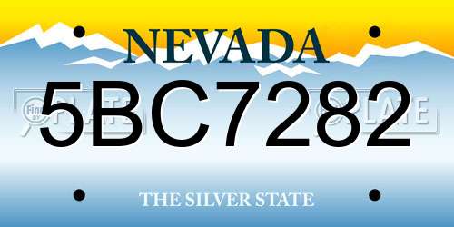 5BC7282 Nevada License Plate