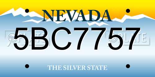 5BC7757 Nevada License Plate