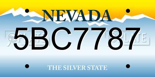 5BC7787 Nevada License Plate