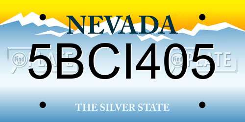 5BCI405 Nevada License Plate