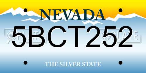 5BCT252 Nevada License Plate