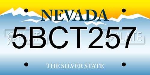 5BCT257 Nevada License Plate