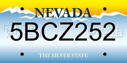 5BCZ252 Nevada License Plate