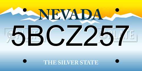 5BCZ257 Nevada License Plate