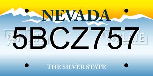 5BCZ757 Nevada License Plate