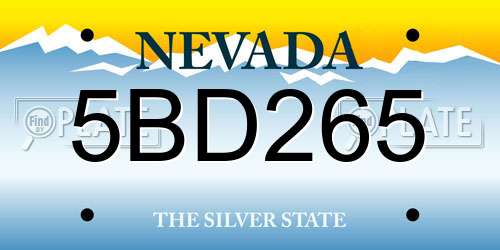 5BD265 Nevada License Plate